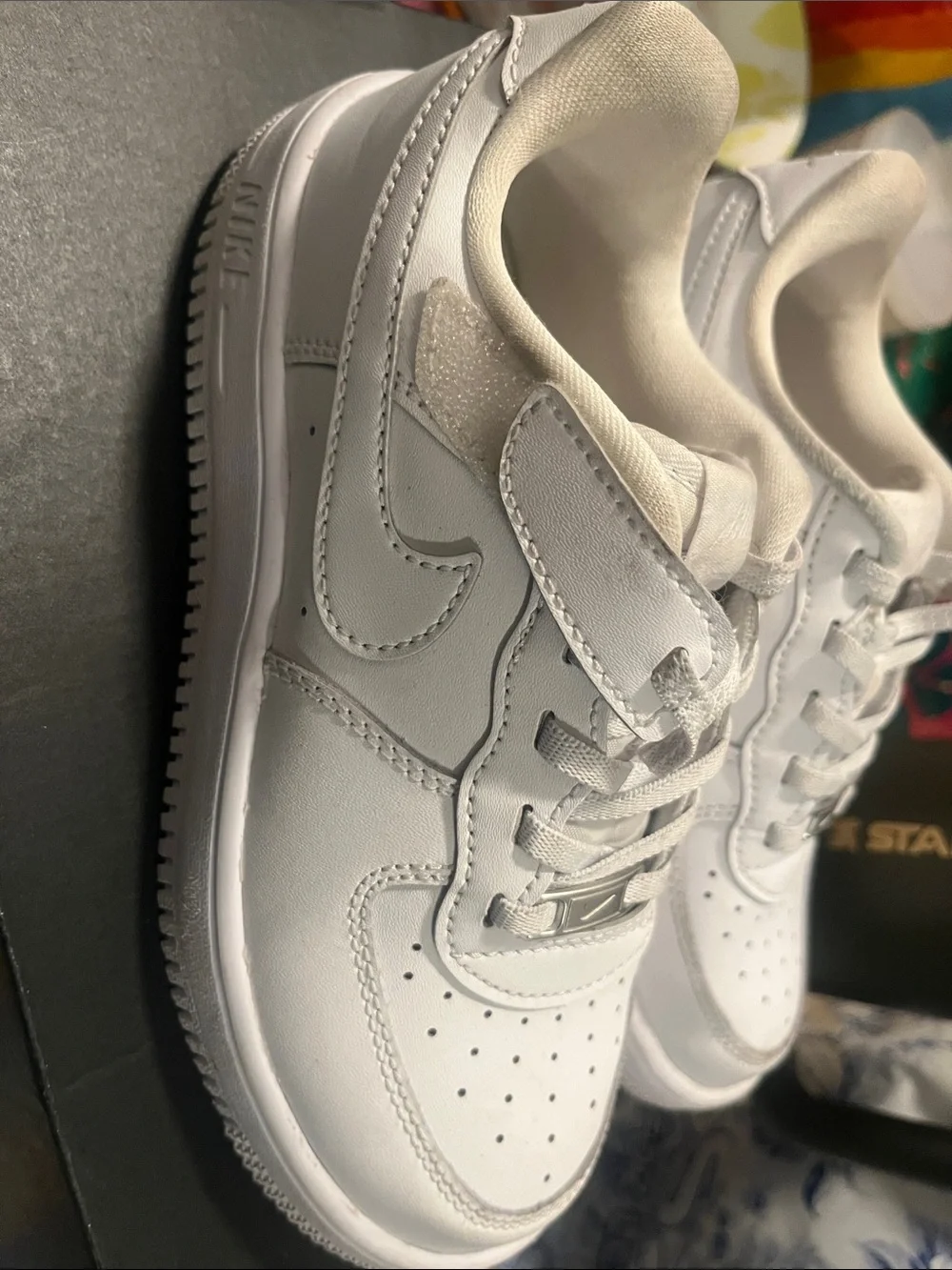 Nike Kids White Leather Low-Top Sneakers